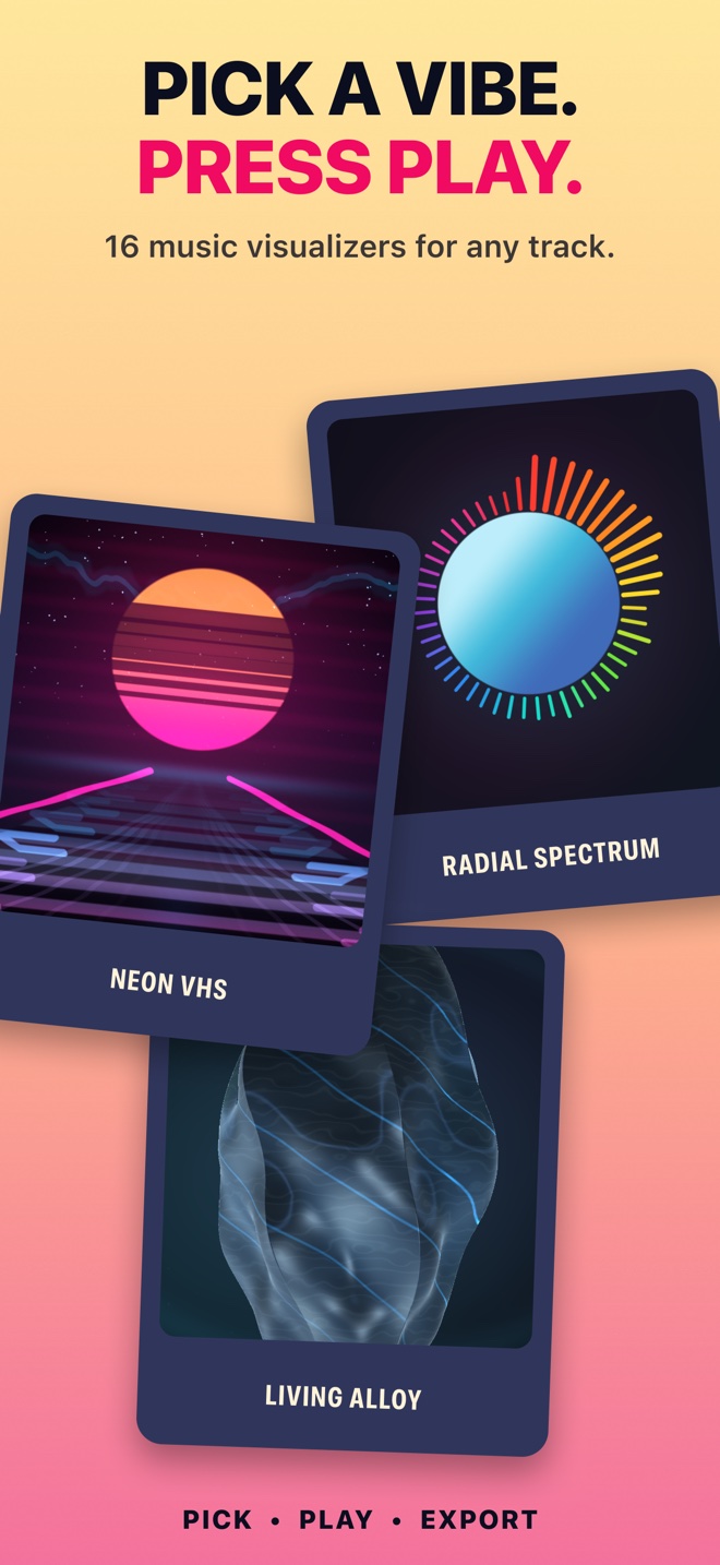 Pick a vibe and choose from 16 music visualizers in Tunely